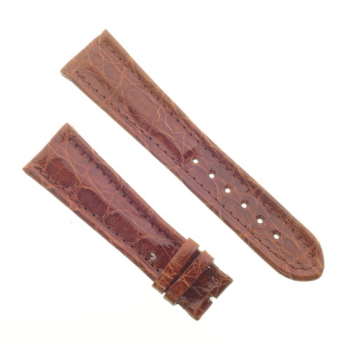 Zenith Cinturino V Coccodrillo Marrone Gold Lucido 22/18 mm cucito piatto spessore 5 mm lunghezza 79/114mm.