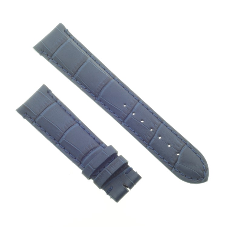 Cinturino Sartoriale Stampa Alligatore Blu Opaco 21/18 mm B4N