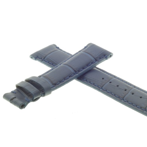 Cinturino Sartoriale Stampa Alligatore Blu Opaco 21/18 mm B4N