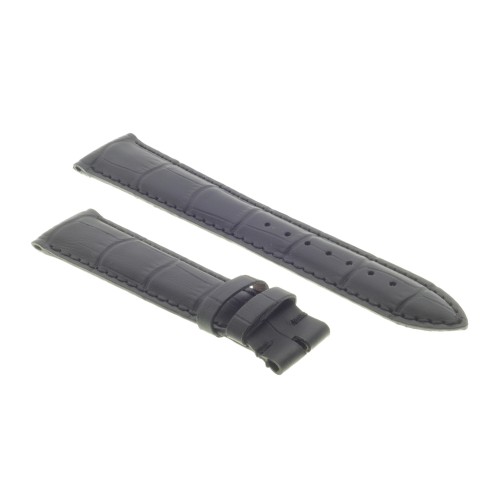 Cinturino Sartoriale Stampa Alligatore Nero Opaco 19/16 mm B30B.