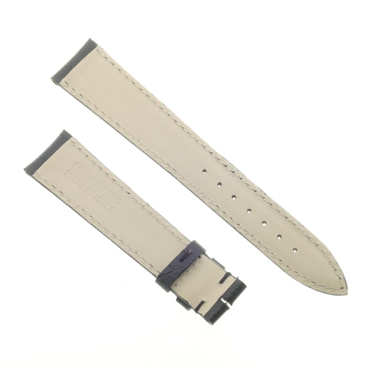 Cinturino Sartoriale Stampa Alligatore Nero Opaco 19/16 mm B30B.