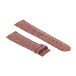 Zenith Cinturino V Coccodrillo Marrone Gold Lucido 21/18 mm cucito piatto spessore 4,3 mm lunghezza 80/115 mm. 2