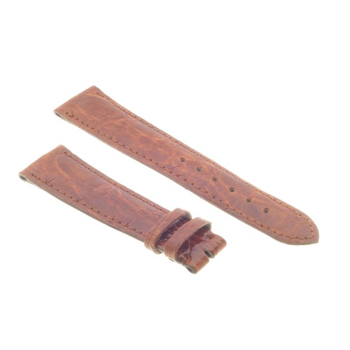 Zenith Cinturino Vintage Coccodrillo Marrone Gold Lucido 20/16 mm cucito piatto spessore 4 mm lunghezza 80/115 mm.