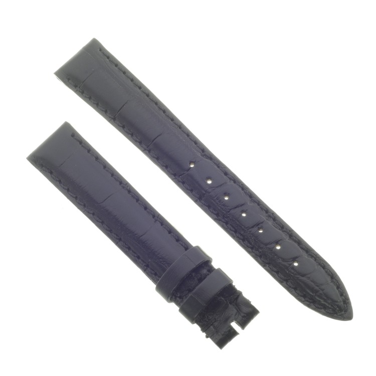 Cinturino Misure adatte a CARTIER Alligatore Nero opaco 15/14 mm B40B Fibbia Ardiglione