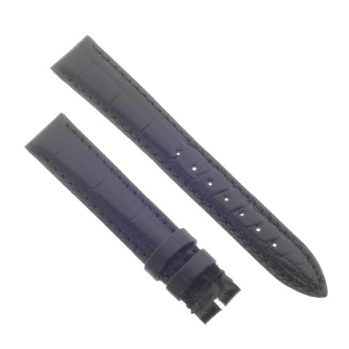 Cinturino Misure adatte a CARTIER Alligatore Nero opaco 15/14 mm B40B Fibbia Ardiglione