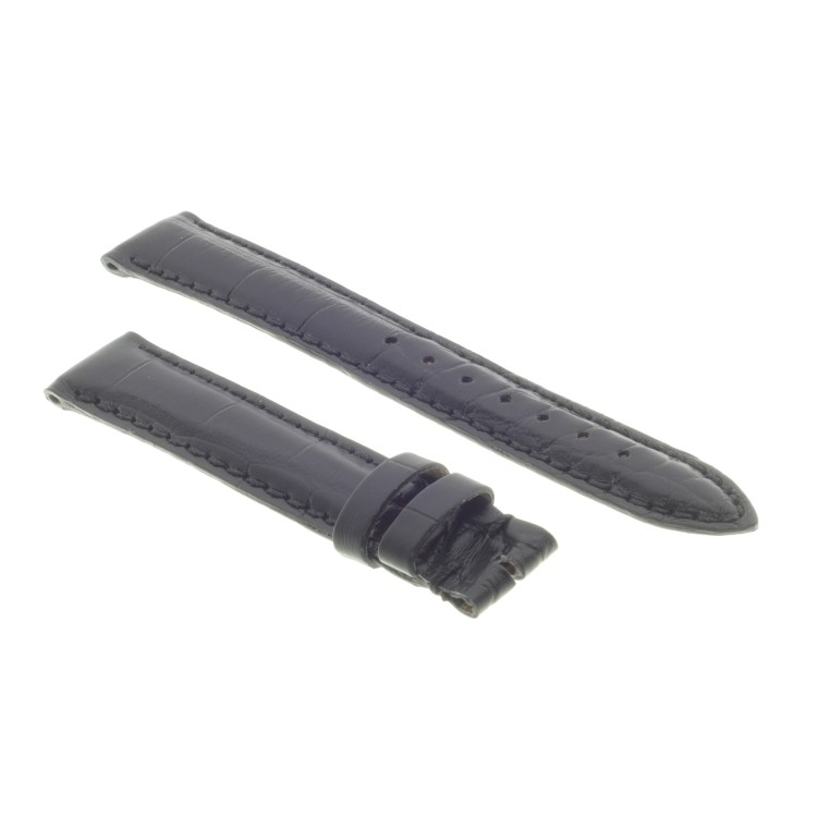 Cinturino Misure adatte a CARTIER Alligatore Nero opaco 15/14 mm B40B Fibbia Ardiglione