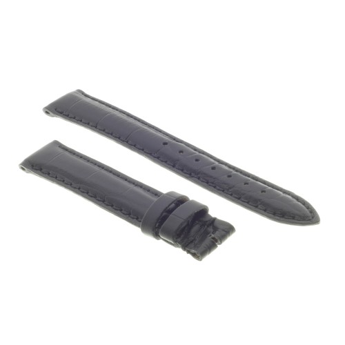 Cinturino Misure adatte a CARTIER Alligatore Nero opaco 15/14 mm B40B Fibbia Ardiglione