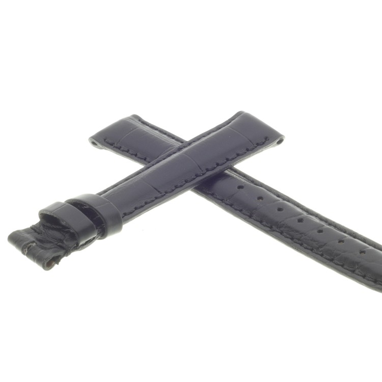 Cinturino Misure adatte a CARTIER Alligatore Nero opaco 15/14 mm B40B Fibbia Ardiglione