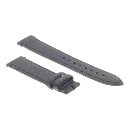Cinturino Pelle Bufalo Cucito a Mano Nero opaco 18/16 mm B4B classico.