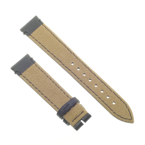Cinturino Pelle Bufalo Cucito a Mano Nero opaco 18/16 mm B4B classico.