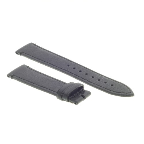 Cinturino Pelle Bufalo Cucito a Mano Nero opaco 20/18 mm B4B classico.