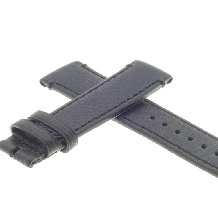 Cinturino Pelle Bufalo Cucito a Mano Nero opaco 20/18 mm B4B classico.
