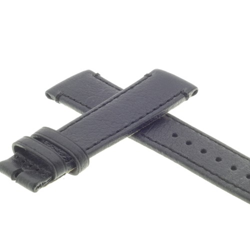 Cinturino Pelle Bufalo Cucito a Mano Nero opaco 20/18 mm B4B classico.