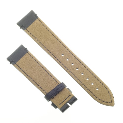 Cinturino Pelle Bufalo Cucito a Mano Nero opaco 20/18 mm B4B classico.