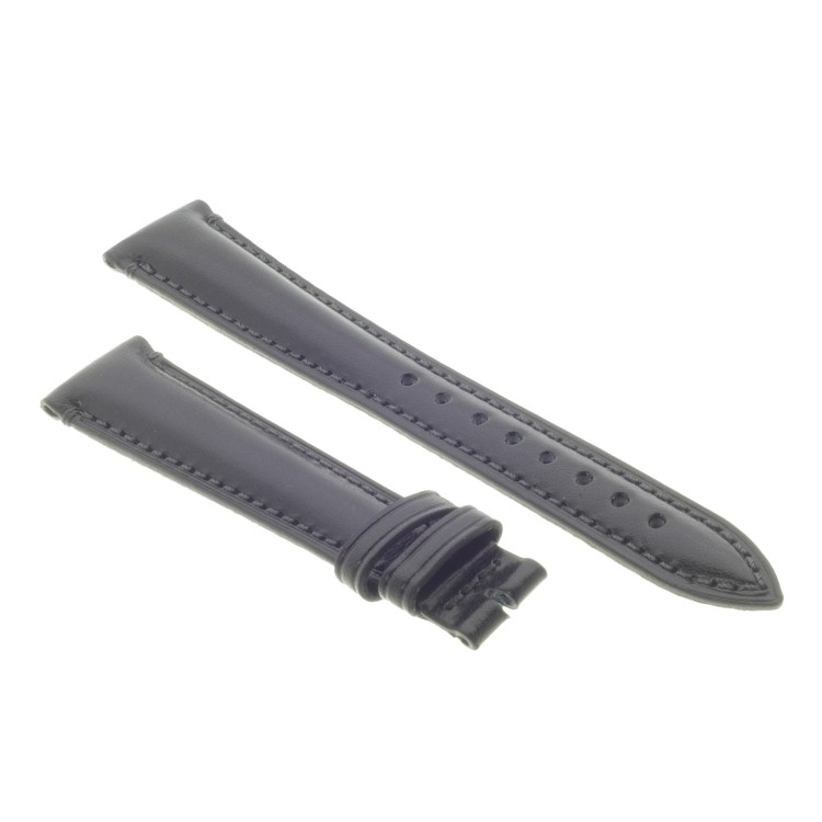 Cinturino Pelle Cuoio Inglese Nero opaco 18/14 mm B52B classico.
