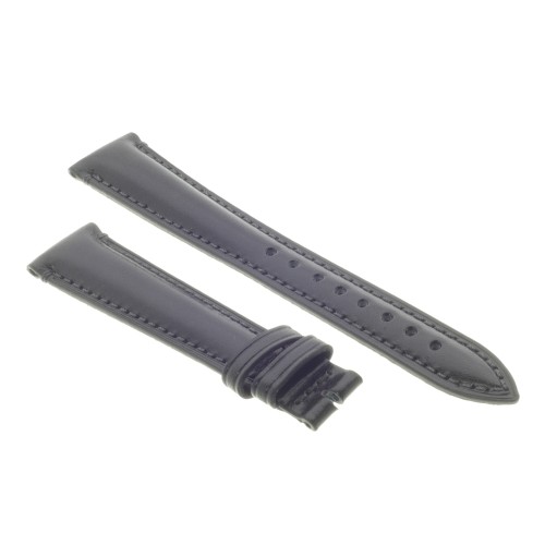 Cinturino Pelle Cuoio Inglese Nero opaco 18/14 mm B52B classico.