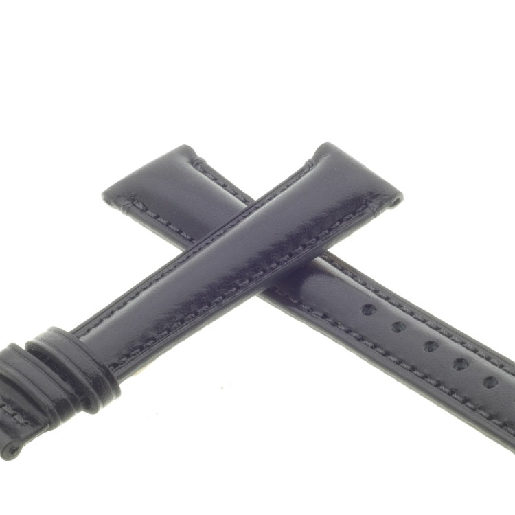 Cinturino Pelle Cuoio Inglese Nero opaco 18/14 mm B52B classico.