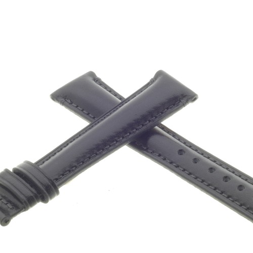 Cinturino Pelle Cuoio Inglese Nero opaco 18/14 mm B52B classico.