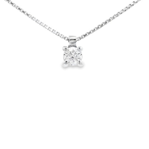 Collana Punto Luce 4GF Diamante ct 0,12 E VS ro Bianco 750 18 kt  1,78 gr