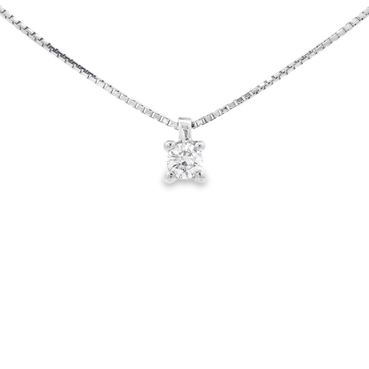 Collana Punto Luce 4GF Diamante ct 0,093 E VS ro Bianco 18 kt  2,06gr
