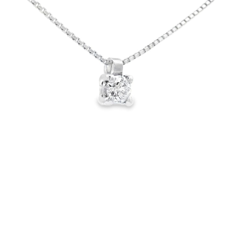 Collana Punto Luce 4GF Diamante ct 0,12 E VS ro Bianco 750 18 kt  1,78 gr