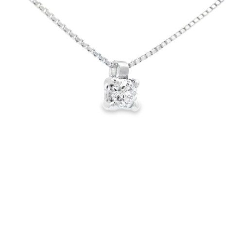 Collana Punto Luce 4GF Diamante ct 0,12 E VS ro Bianco 750 18 kt  1,78 gr