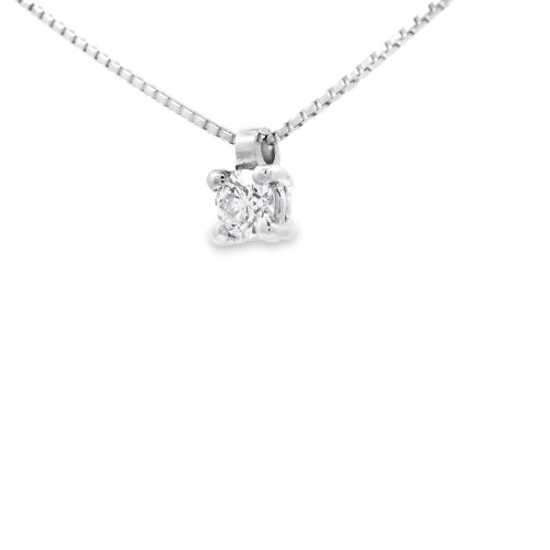 Collana Punto Luce 4GF Diamante ct 0,12 E VS ro Bianco 750 18 kt  1,78 gr