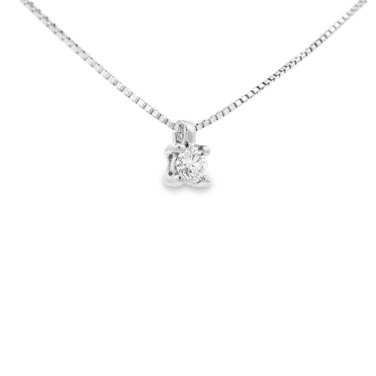 Collana Punto Luce 4GF Diamante ct 0,093 E VS ro Bianco 18 kt  2,06gr