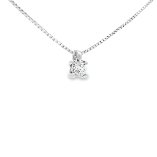 Collana Punto Luce 4GF Diamante ct 0,093 E VS ro Bianco 18 kt  2,06gr