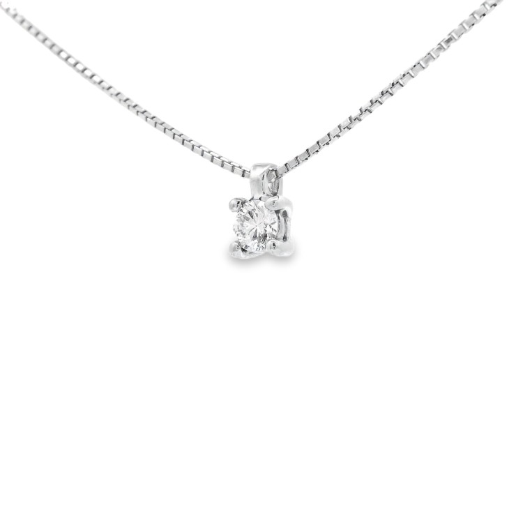 Collana Punto Luce 4GF Diamante ct 0,093 E VS ro Bianco 18 kt  2,06gr