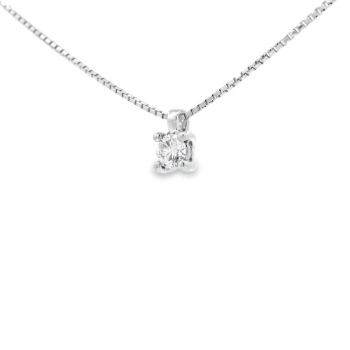 Collana Punto Luce 4GF Diamante ct 0,093 E VS ro Bianco 18 kt  2,06gr