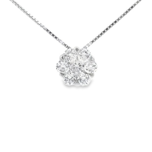 Collana Punto Luce Diamante ct 0,63 Oro 18 kt