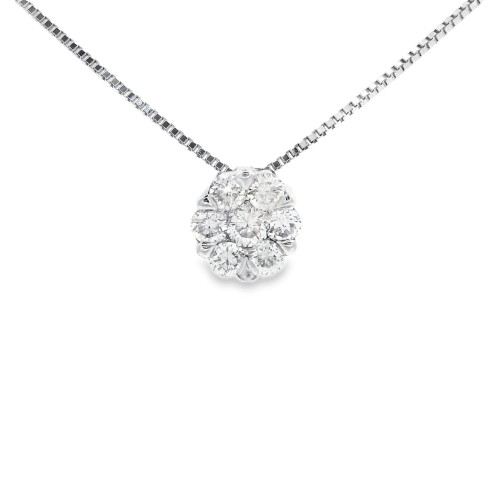 Collana Punto Luce Ivisible Setting Diamanti Taglio a Brillante ct 0,29 F VVS Oro Bianco 750 18 kt 2,10 gr
