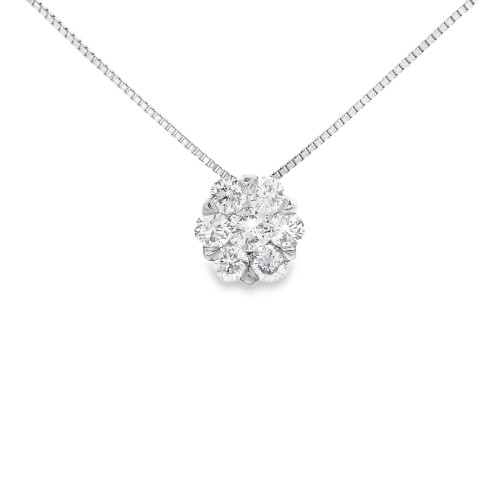 Collana Punto Luce Ivisible Setting Diamanti Taglio a Brillante ct 0,46 F VVS Oro Bianco 750 18 kt 2,40 gr