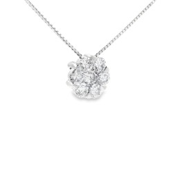 Collana Punto Luce Ivisible Setting Diamanti Taglio a Brillante ct 0,63 F VVS Oro Bianco 750 18 kt 2,90 gr 2