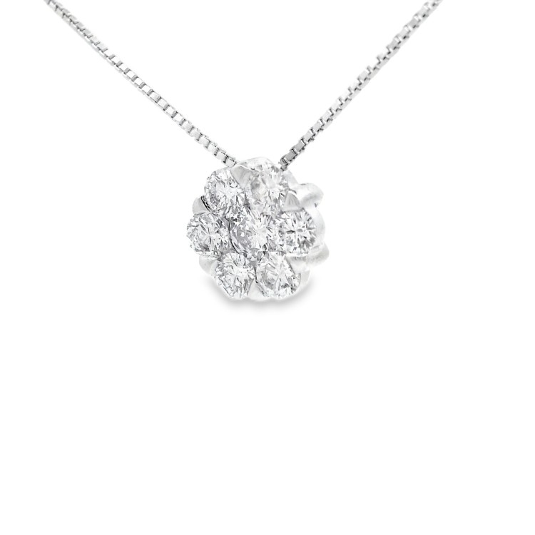 Collana Punto Luce Ivisible Setting Diamanti Taglio a Brillante ct 0,63 F VVS Oro Bianco 750 18 kt 2,90 gr