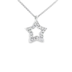 Collana Pendente Stella Diamanti ct 0,19 Oro 18 kt 2