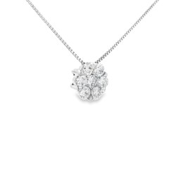 Collana Punto Luce Ivisible Setting Diamanti Taglio a Brillante ct 0,46 F VVS Oro Bianco 750 18 kt 2,40 gr 2