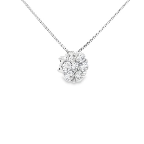 Collana Punto Luce Ivisible Setting Diamanti Taglio a Brillante ct 0,46 F VVS Oro Bianco 750 18 kt 2,40 gr