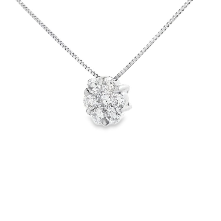 Collana Punto Luce Ivisible Setting Diamanti Taglio a Brillante ct 0,46 F VVS Oro Bianco 750 18 kt 2,40 gr