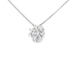 Collana Punto Luce Ivisible Setting Diamanti Taglio a Brillante ct 0,29 F VVS Oro Bianco 750 18 kt 2,10 gr 2