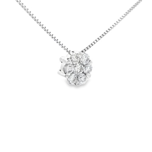 Collana Punto Luce Ivisible Setting Diamanti Taglio a Brillante ct 0,29 F VVS Oro Bianco 750 18 kt 2,10 gr