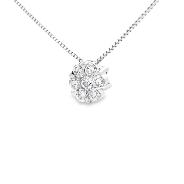 Collana Punto Luce Ivisible Setting Diamanti Taglio a Brillante ct 0,29 F VVS Oro Bianco 750 18 kt 2,10 gr
