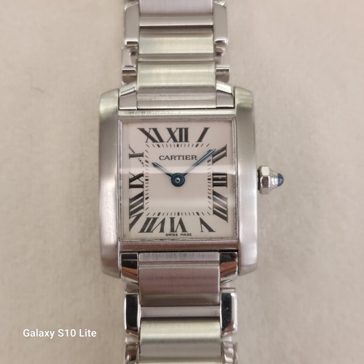 CARTIER Tank Francaise ref 2384 Acciaio Quarzo misure 25 x 20 mm con bracciale in acciaio