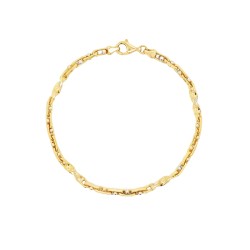 Bracciale Maglia Marina Fantasia  19,8 cm x 3,3 mm  Oro Giallo e Bianco 18 kt 13 gr