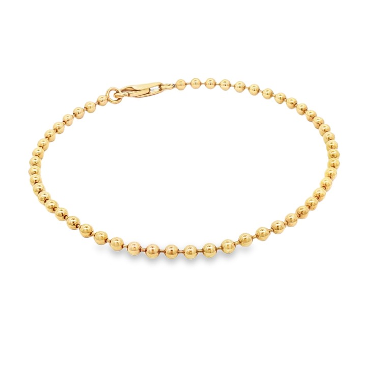 Bracciale Palline 3 mm misura 21,5 cm Oro Giallo 18 kt 8,3 gr