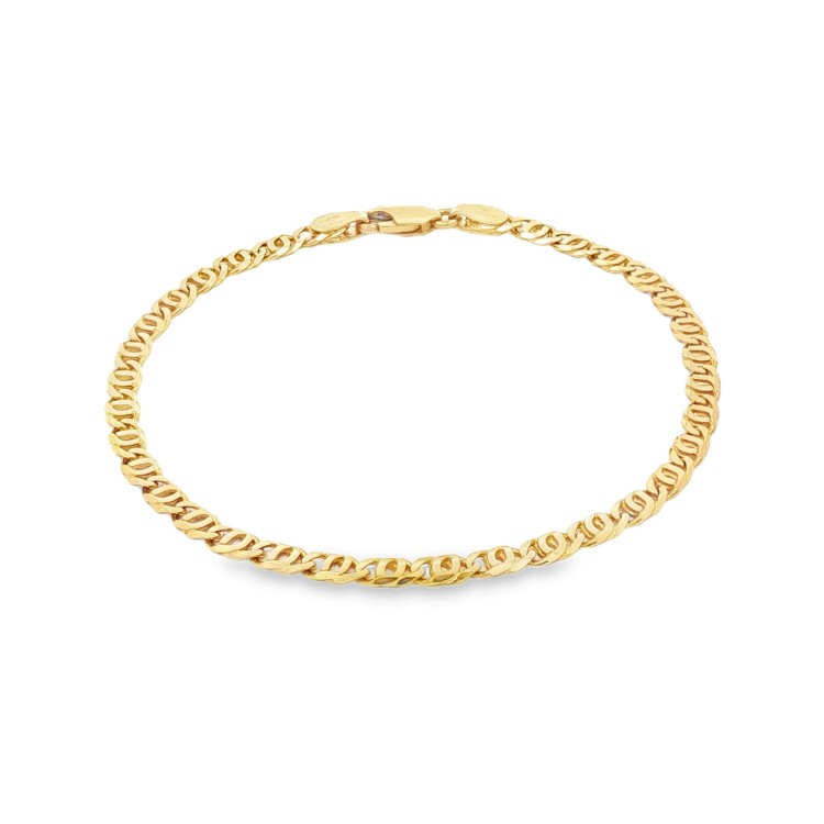 Bracciale Fantasia misure 19,5 cm x 3,8 x 1,1 mm Oro Giallo 18 kt 6,40 gr