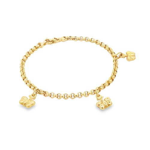 Bracciale Charms 5 Farfalle Oro 18 kt