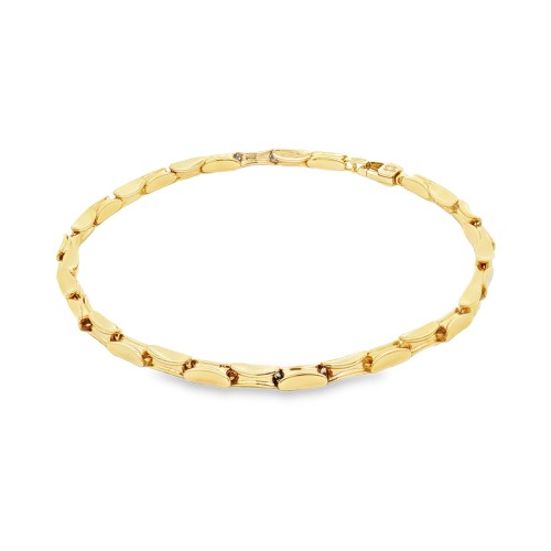 Bracciale Fantasia Tubo-Tubi misura 21 cm x 3,5 mm Oro Giallo 18 kt 6,28 gr
