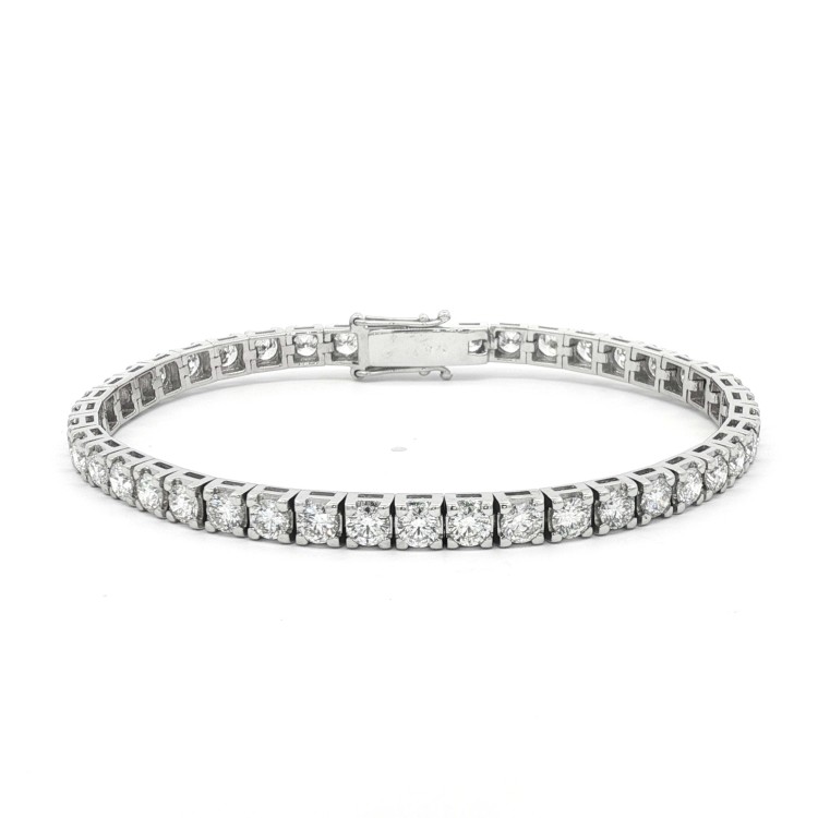 Bracciale Tennis Diamanti 4GQ 4,25 mm n° 43 pietre ct 7,33 DEF SI1 Oro Bianco 18 kt 17,42 gr
